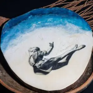 L'encaustique sur bois. "Danseur vole"