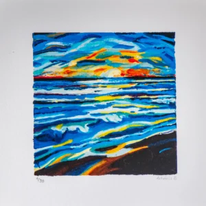 Le tableau. "Coucher de soleil Tan salé"