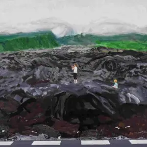 La toile. "Célia sur les grandes pentes"