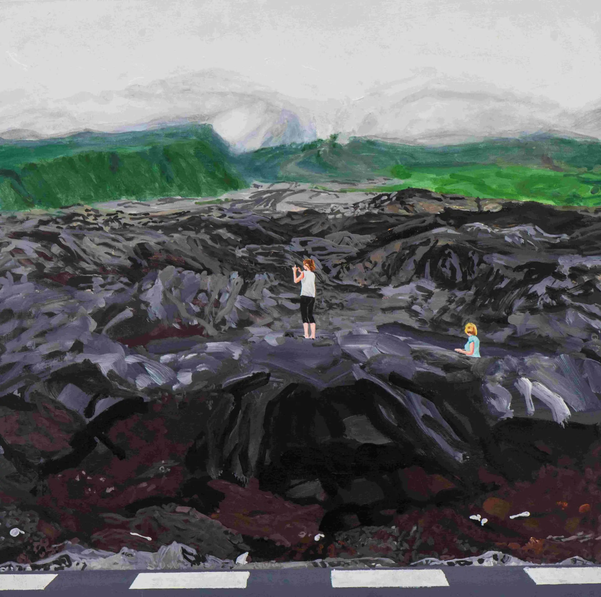 La toile. "Célia sur les grandes pentes"
